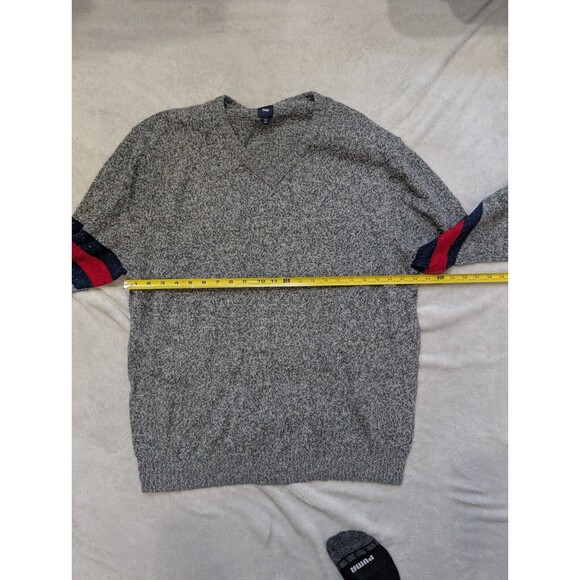 Gap V Neck Sweater Mens Size XXL Gray Knit Wool Cotton Blend Pullover - Picture 3 of 9
